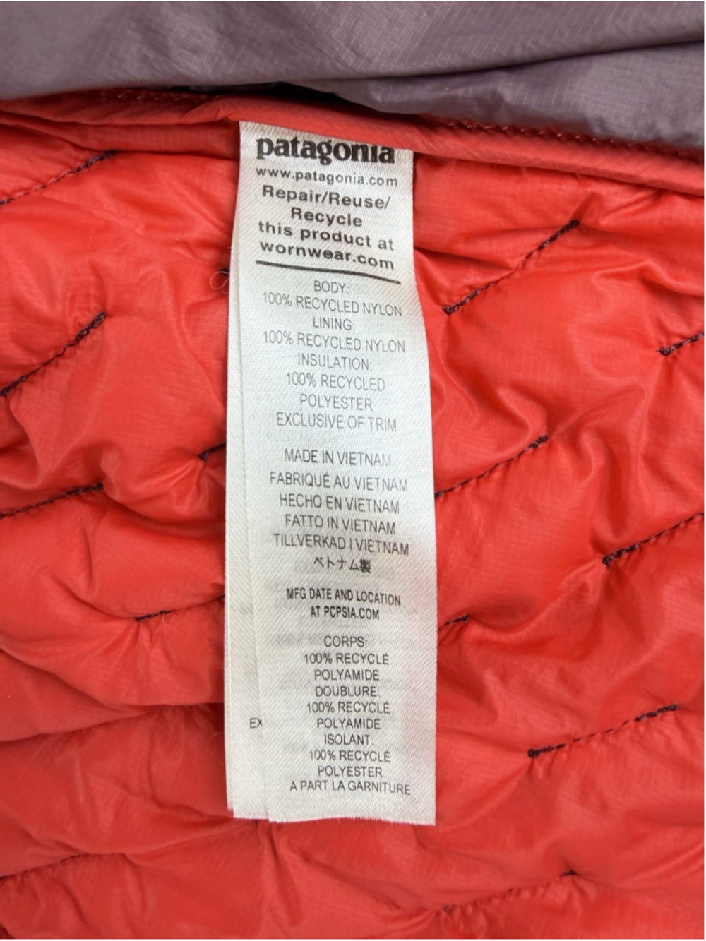 Patagonia Micro Puff Insulated Jacket Womens Size Medium Dark Ruby 84071 Style - Picture 10 of 11